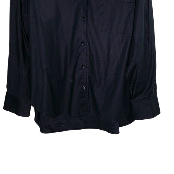 Reformation L Will Oversized Shirt Black Button Capsule Wardrobe Minimalist - Picture 6 of 9